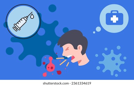 The Novel Corona Virus SARS-CoV-2, the virus causing COVID-19 detailed flat vector illustration.