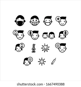 Novel Coronavirus 2019. Coronavirus icon set for infographic or website. Corona Virus Sign Icon. 
