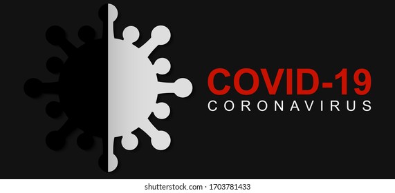 Novel Coronavirus 2019 n-CoV. Creative coronavirus design idea. Creative coronavirus design concept in paper cut style and black background. covid-19 design template