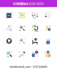 Novel Coronavirus 2019-nCoV. 16 Flat Color icon pack medical; clipboard; healthcare; stethoscope; diagnosis viral coronavirus 2019-nov disease Vector Design Elements