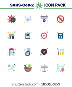 Novel Coronavirus 2019-nCoV. 16 Flat Color icon pack coronavirus; virus; n; security; bacteria viral coronavirus 2019-nov disease Vector Design Elements