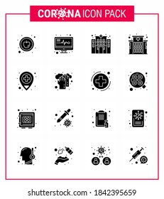 Novel Coronavirus 2019-nCoV. 16 Solid Glyph Black icon pack health; washing; hospital; medical; healthcare viral coronavirus 2019-nov disease Vector Design Elements