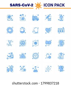 Novel Coronavirus 2019-nCoV. 25 Blue icon pack bottle; medicine; ambulance; virus vaccine; flu viral coronavirus 2019-nov disease Vector Design Elements