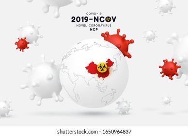 Novel Coronavirus (2019-nCoV). China pathogen respiratory coronavirus 2019-nCoV originating in Wuhan, Asia-China map infographics. Virus Covid 19-NCP. nCoV denoted is single-stranded RNA virus. Novel Coronavirus (2019-nCoV). China pathogen respiratory coronavirus 2019-nCoV originating in Wuhan, Asia-China map infographics. Virus Covid 19-NCP. nCoV denoted is single-stranded RNA virus.