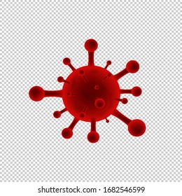 Novel Coronavirus (2019-nCoV). China pathogen respiratory infection. Global virus and disease spread. Coronavirus concept. Vector isolated on transparent background.