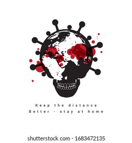 Novel coronavirus 2019-nCoV .Concept of coronavirus quarantine. Vector illustration.