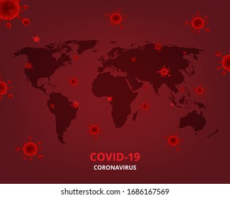 Novel Coronavirus (2019-nCoV). COVID-19. Coronavirus concept. Global virus and disease spread. Vector illustration.