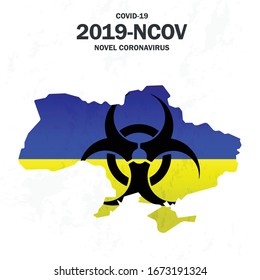 Novel Coronavirus (2019-NCOV). Map infographics of Ukraine.Vector illustration