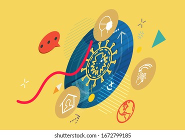Novel Coronavirus - 2019-nCoV - Precaution and Prevention - Illustration as EPS 10 File