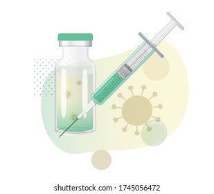 Novel Coronavirus - 2019-nCoV - Vaccine Trial  - Illustration as EPS 10 File