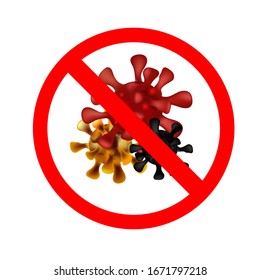 Novel Coronavirus 2019-nCOV. Virus Covid 19-NCP. Sign extremely dangerous Danger infection. Chinese Corona virus. Background with reslisric 3d virus cells.