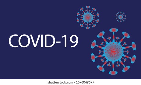 Novel Coronavirus (2019-nCoV). Virus Covid 19-NCP. Coronavirus nCoV denoted is single-stranded RNA virus. Background with cells Corona virus. Linear outline style. Vector illustration.