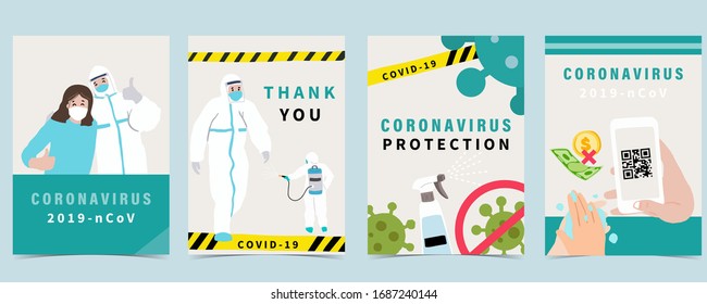 Novel coronavirus background and covid-19 concept design to prevent the spread of bacteria, viruses.Vector illustration for poster
