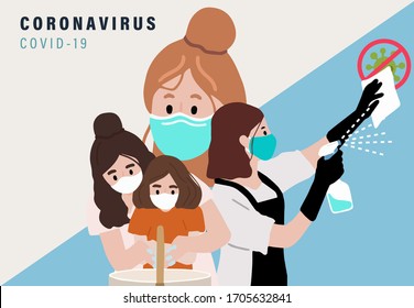Novel coronavirus background and covid-19 concept design to prevent the spread of bacteria, viruses.Vector illustration for poster