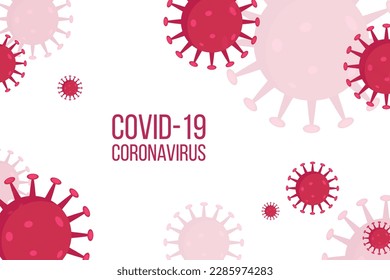 Novel Coronavirus Bacteria 2019-nCoV. Background with realistic 3d colored viral cells. The virus attacks the respiratory tract, pandemic medical health risk. Danger symbol bacteria Covid-19 vector