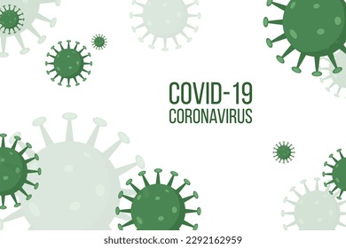 Novel Coronavirus Bacteria 2019-nCoV. Background with realistic 3d colored viral cells. The virus attacks the respiratory tract, pandemic medical health risk. Danger symbol bacteria Covid-19 vector