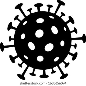 Novel Coronavirus in China, Wuhan. COVID-19 Virus Symbol. 2019-nCoV. Bacteria Cell. Isolated Vector Icon