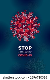 Novel Coronavirus COVID background concept SARS pandemic symbol. Danger of Virus outbreak and 2019-nKoV flu background, health risk, immunology, virology, epidemiology. Fight against coronavirus