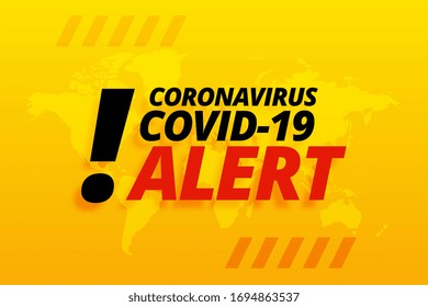 novel coronavirus covid-19 alert yellow background design