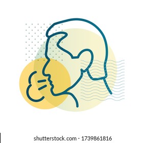 Novel Coronavirus - COVID-19 - Dry Cough - Icon as EPS 10 File