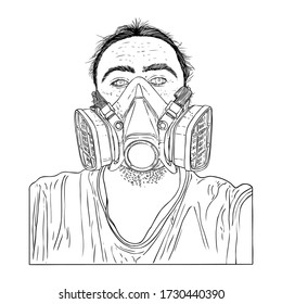 Novel coronavirus COVID-19 new normal social concept, Urban commuter in protective and medical face mask. Prevention and quarantine from infections, flu contaminated air pollution. Vector. 