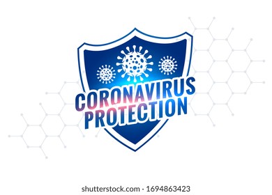 novel coronavirus covid-19 protection shield symbol design