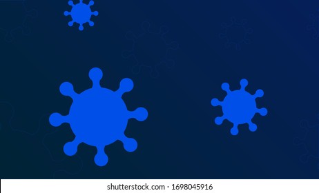 Novel Coronavirus (COVID-19, SARS-CoV-2, 2019-nCoV) flat illustration on a dark blue backgrounsd