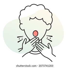 Novel Coronavirus - COVID-19 - Shortness of Breath - Icon as EPS 10 File