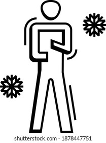 Novel Coronavirus fever symptoms vector icon design, coronavirus shivering concept, Person is  shaking like a snowman on white background, 2019-nCov, 2019 