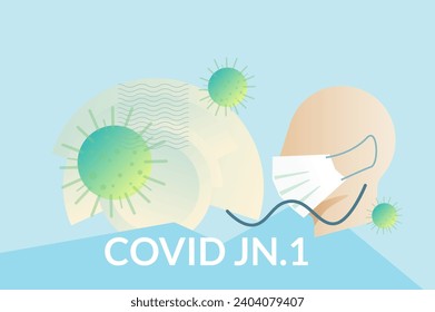 Novel Coronavirus - Variante Covid JN.1 - Ilustración de acciones como archivo EPS 10