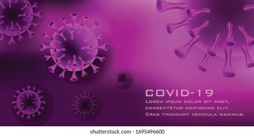 Novel Coronavirus logo. COVID Coronavirus background concept. Coronavirus in Real 3D Illustration. concept SARS pandemic red symbol. Isolated graphic design template