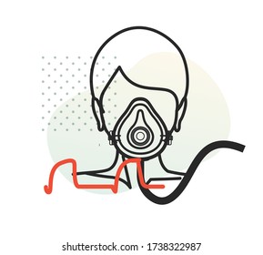 Novel Coronavirus - Non Invasive Ventilation Support - Icon as EPS 10 File