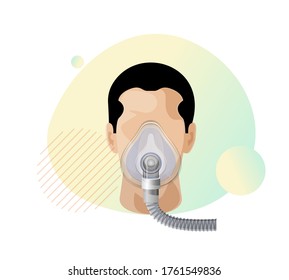 Novel Corona-virus - Non Invasive Ventilation Support - Icon as EPS 10 File