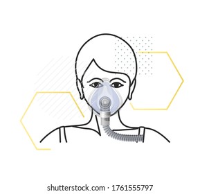 Novel Coronavirus - Non Invasive Ventilation Support - Icon as EPS 10 File