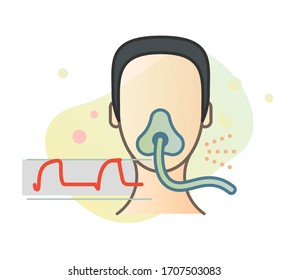 Novel Coronavirus - Non Invasive Ventillation Support - Icon as EPS 10 File