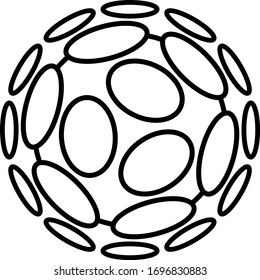 Novel coronavirus particles. SARS-CoV-2. COVID-19. Vector icon