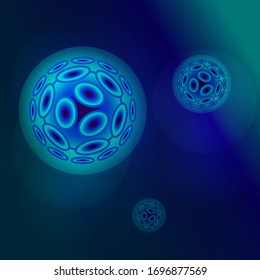 Novel coronavirus particles. SARS-CoV-2. COVID-19. Vector illustration