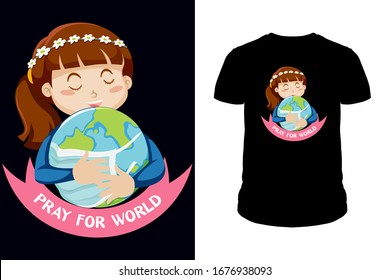 Novel Coronavirus Pray for world T-shirt design- COVID-19