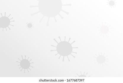 Novel Coronavirus symbol vector light gray background. Hand-drawn Sign 2019-nCoV, covid-19 on gradient background. Stylized medical illustration. Abstract virus model. Pandemic Coronavirus Banner