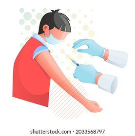 Novel Coronavirus - Vaccination Program in Children - Illustration as EPS 10 File