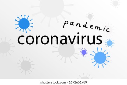 Novel Coronavirus vector lettering, symbol. Hand-drawn Sign 2019-nCoV, MERS-Cov on gradient background. Stylized medical illustration. Abstract virus model logotype. Pandemic Coronavirus stock Banner