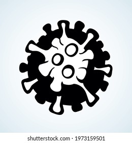 Novel H1n1 2019 sars cell global world hazard risk attent alert warn virology vaccine care set white macro view. Close up micro germ 19 molecul body fever cancer genet life draw logo sketch art design