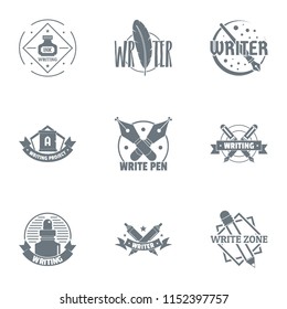 Novelist logo set. Simple set of 9 novelist vector logo for web isolated on white background