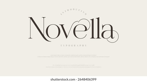 Novella Luxury alphabet letters font. Typography elegant wedding classic lettering serif fonts 