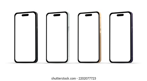 Novedad, gadget moderno para la versión para smartphone, conjunto de 4 piezas, nuevos colores originales, plantilla para diseño web sobre fondo blanco - Ilustración vectorial