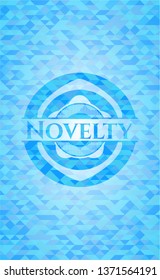 Novelty realistic sky blue mosaic emblem