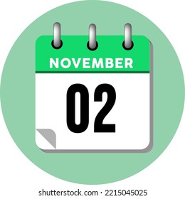 November 02 calendar icon. November