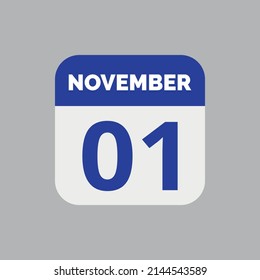 November 1 Calendar Date Icon