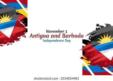 November 1, Independence day of Antigua and Barbuda independence vector illustration. Suitable for greeting card, poster and banner.