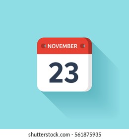 November 1. Isometric Calendar Icon With Shadow.Vector Illustration,Flat Style.Month and Date.Sunday,Monday,Tuesday,Wednesday,Thursday,Friday,Saturday.Week,Weekend,Red Letter Day. Holidays 2017.